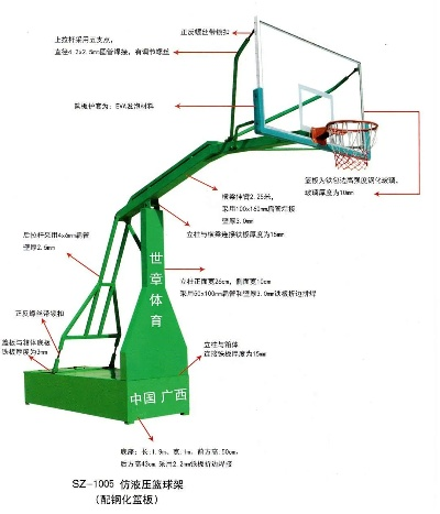 篮球架结构图详解